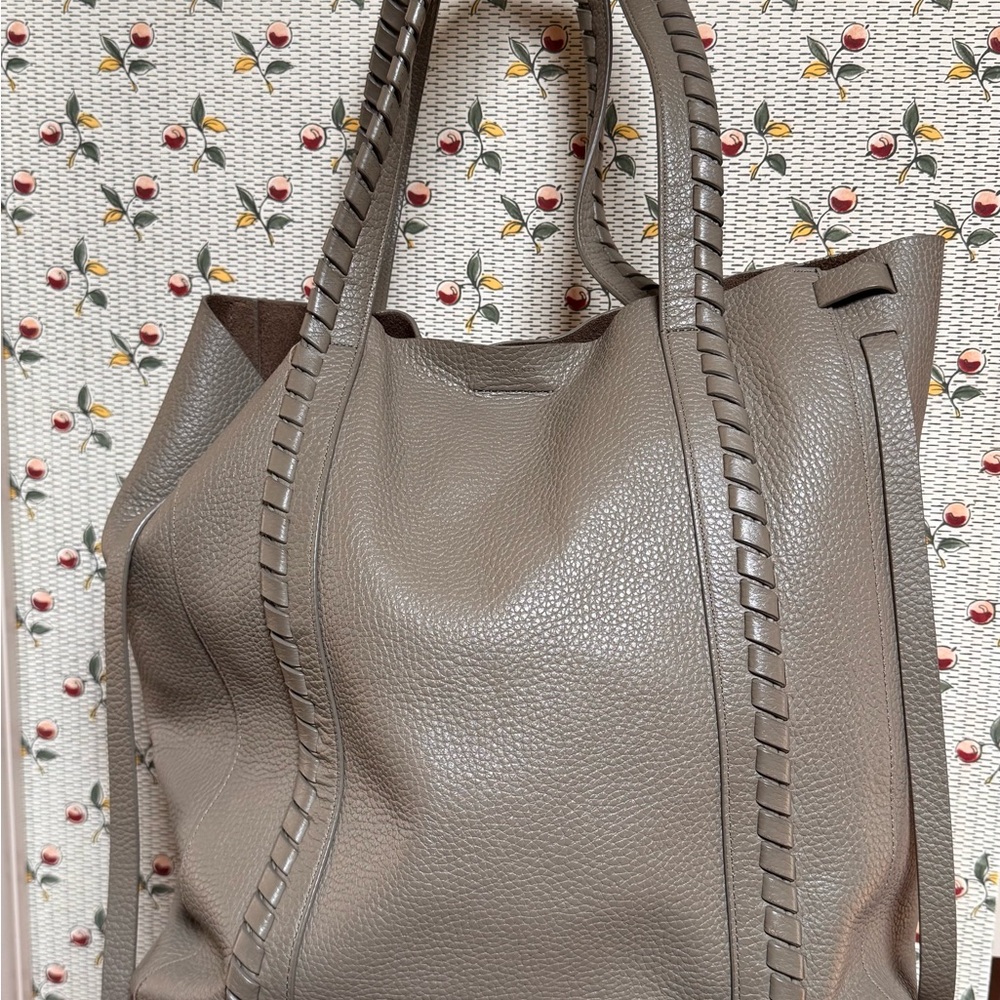 All Saints Ray East West Pebbled Leather Tote Bag